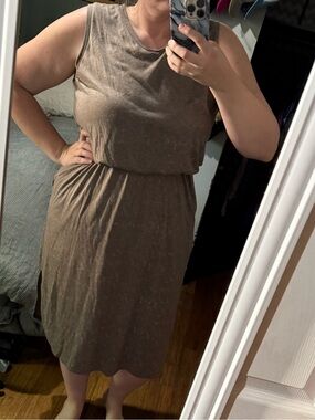 La Miel Brown Midi Dress- Large